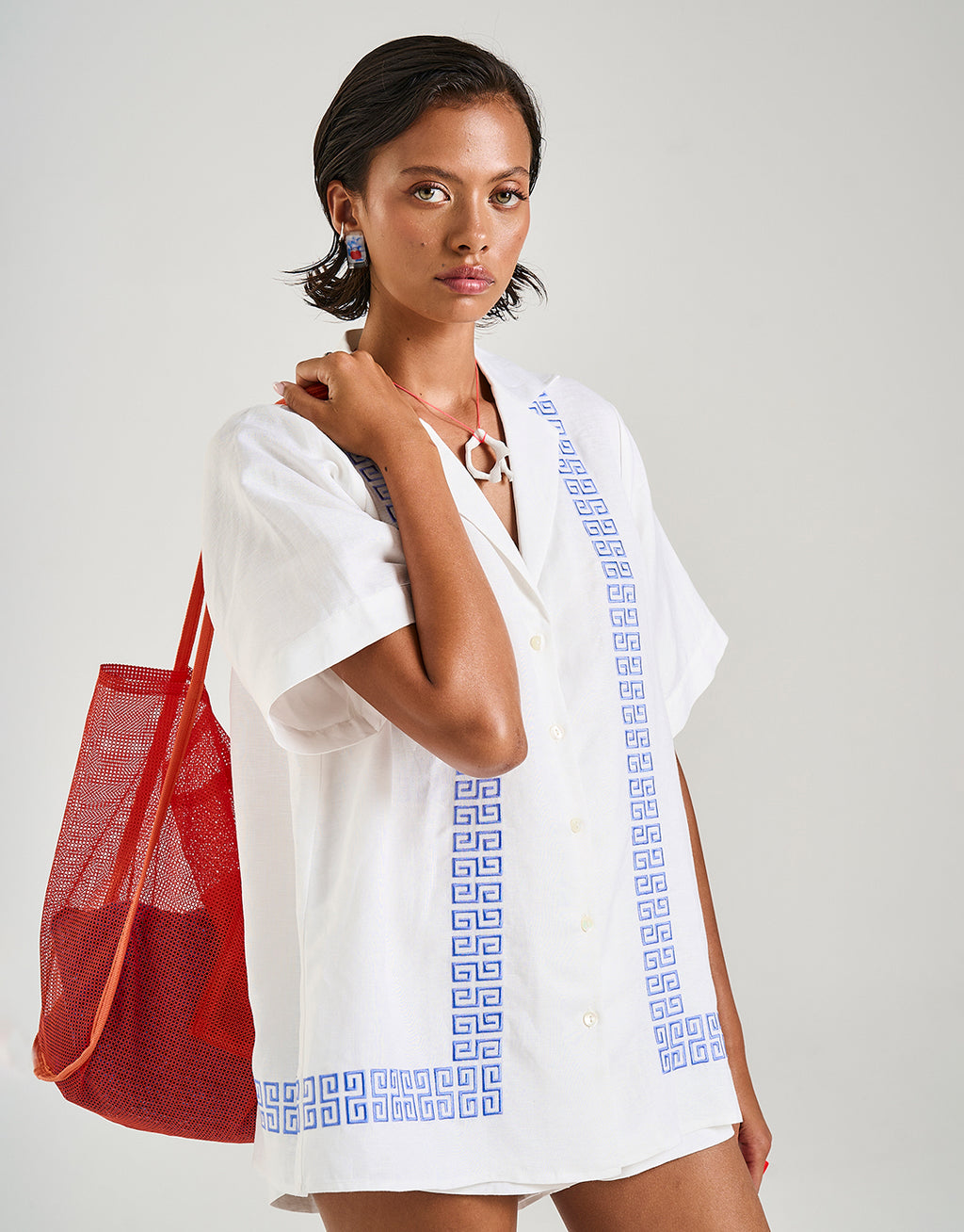 Collared Short Sleeve Shirt - Sol Script