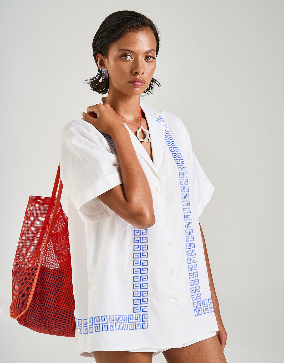 Collared Short Sleeve Shirt - Sol Script