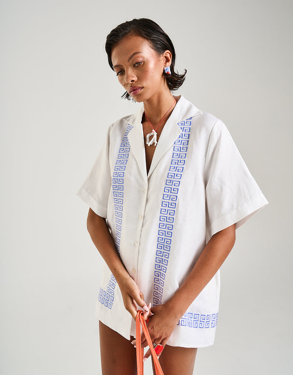 Collared Short Sleeve Shirt - Sol Script
