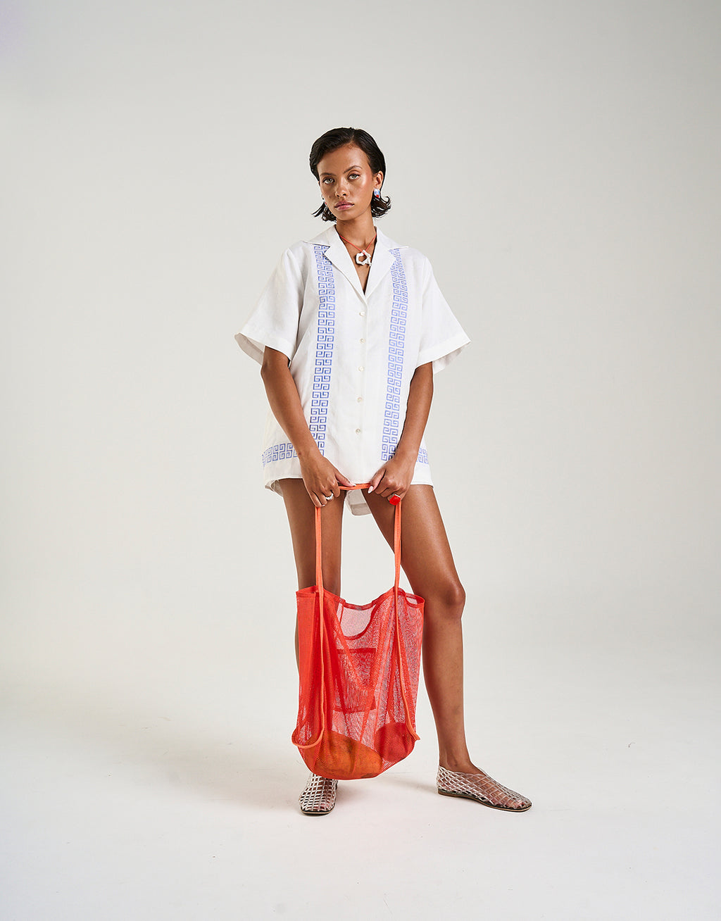 Collared Short Sleeve Shirt - Sol Script