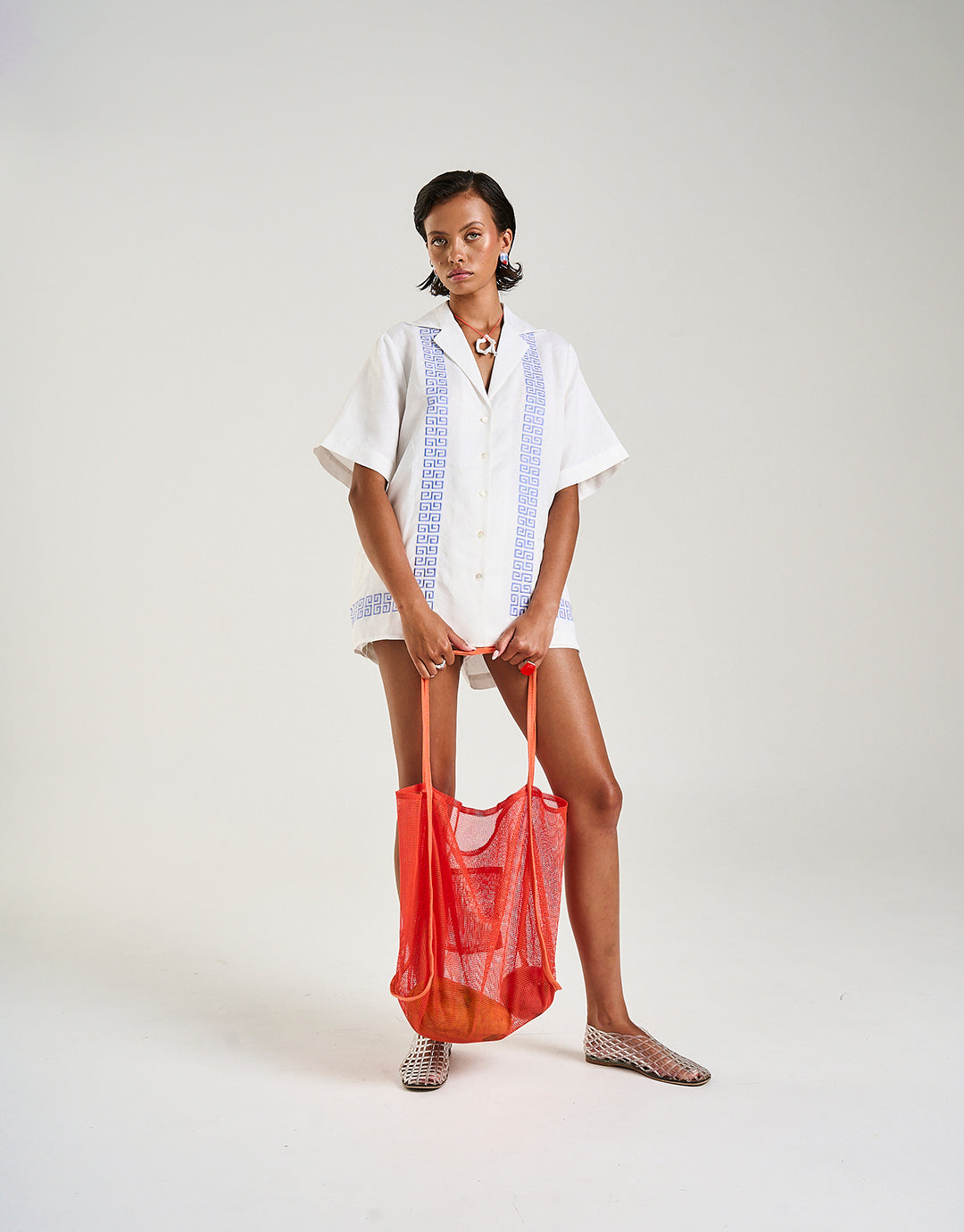 Collared Short Sleeve Shirt - Sol Script