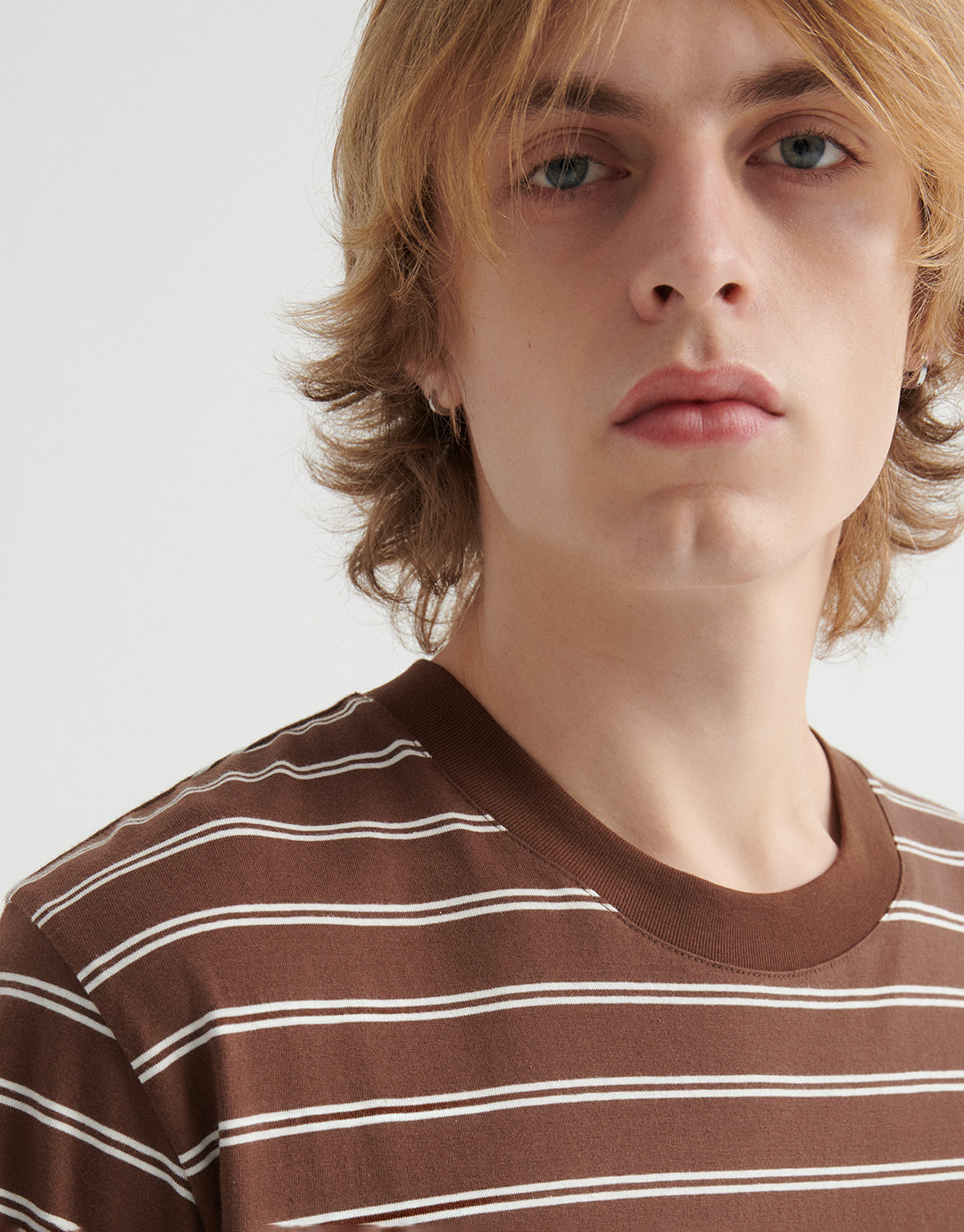 Staple Tee - Brown Stripe by Kowtow - view 4