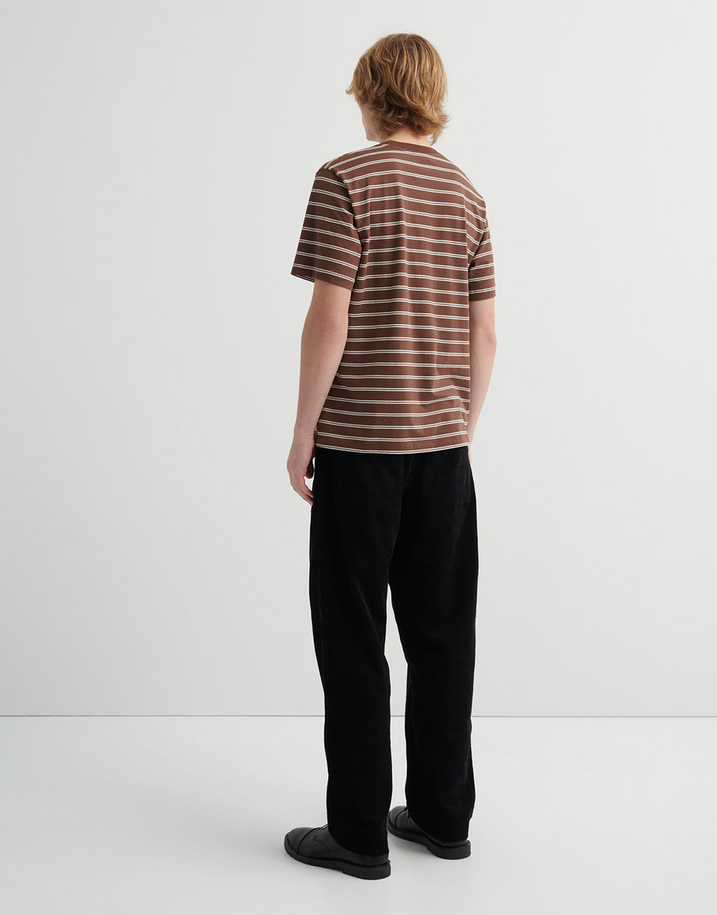 Staple Tee - Brown Stripe by Kowtow - view 2