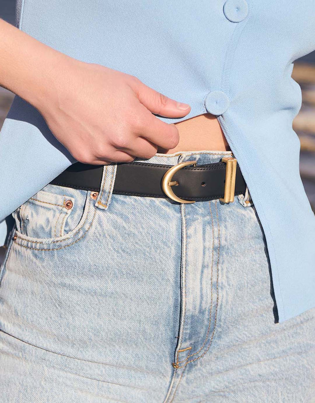 Under Your Spell Belt - Black Nappa / Gold