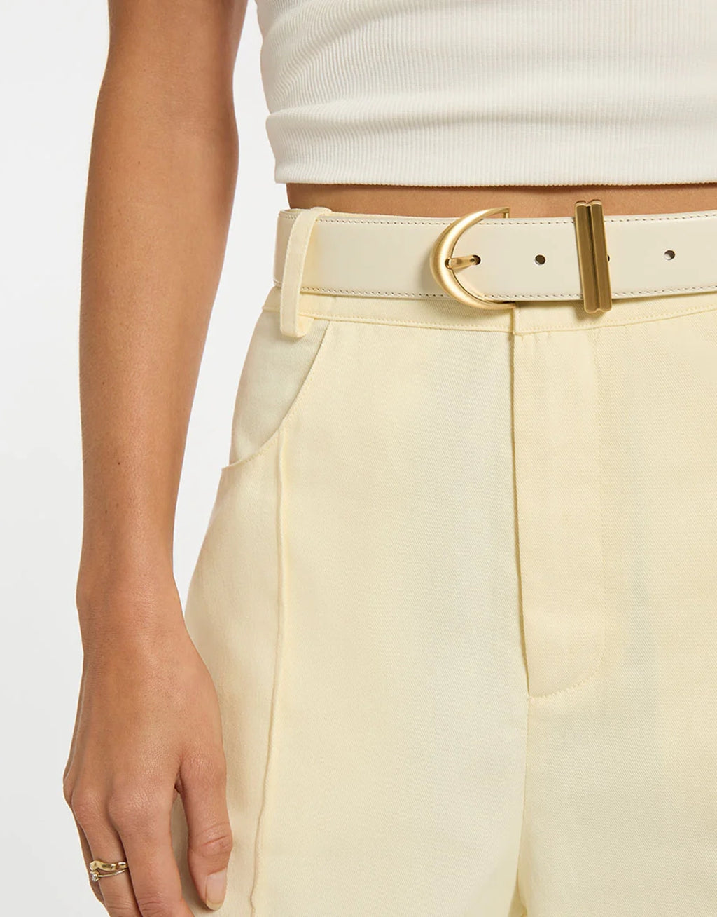 Under Your Spell Belt - Ivory Nappa / Gold