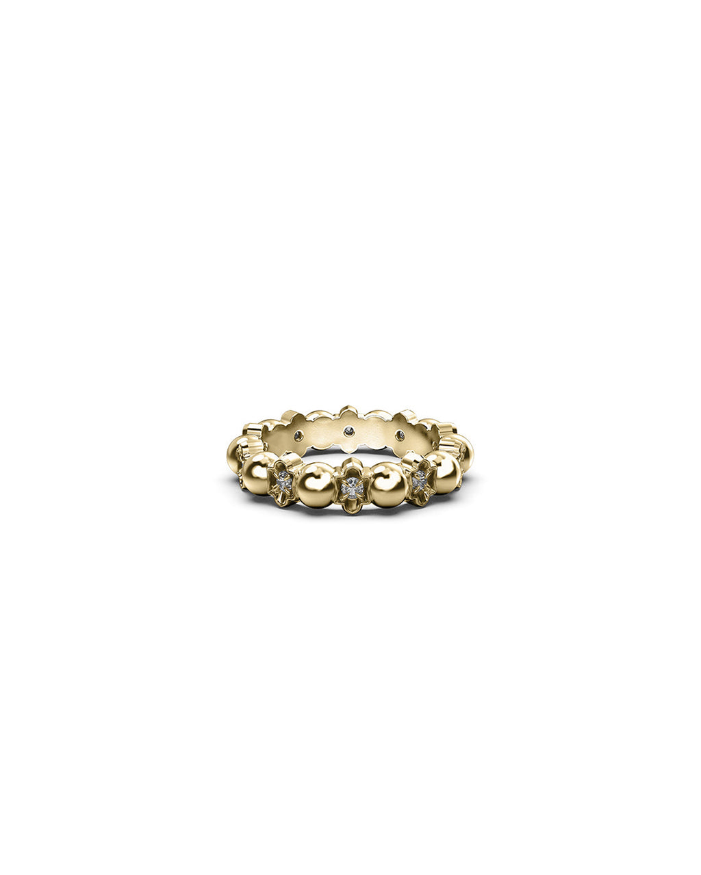 Darkness and Light Ball Chain Ring Clear Quartz / 18K Gold Plated - Stolen Girlfriends Club