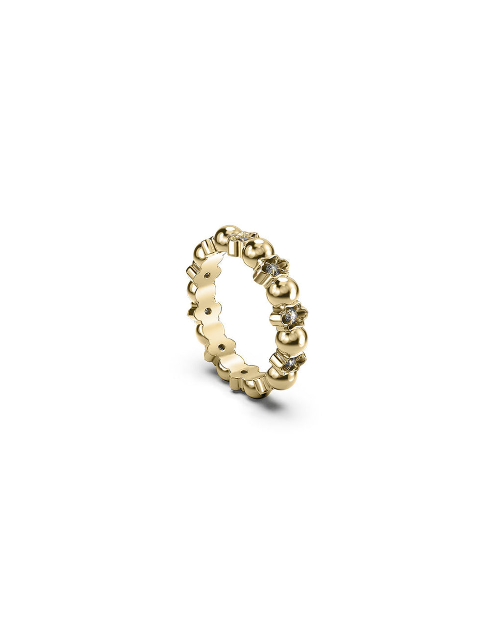 Darkness and Light Ball Chain Ring Clear Quartz / 18K Gold Plated - Stolen Girlfriends Club