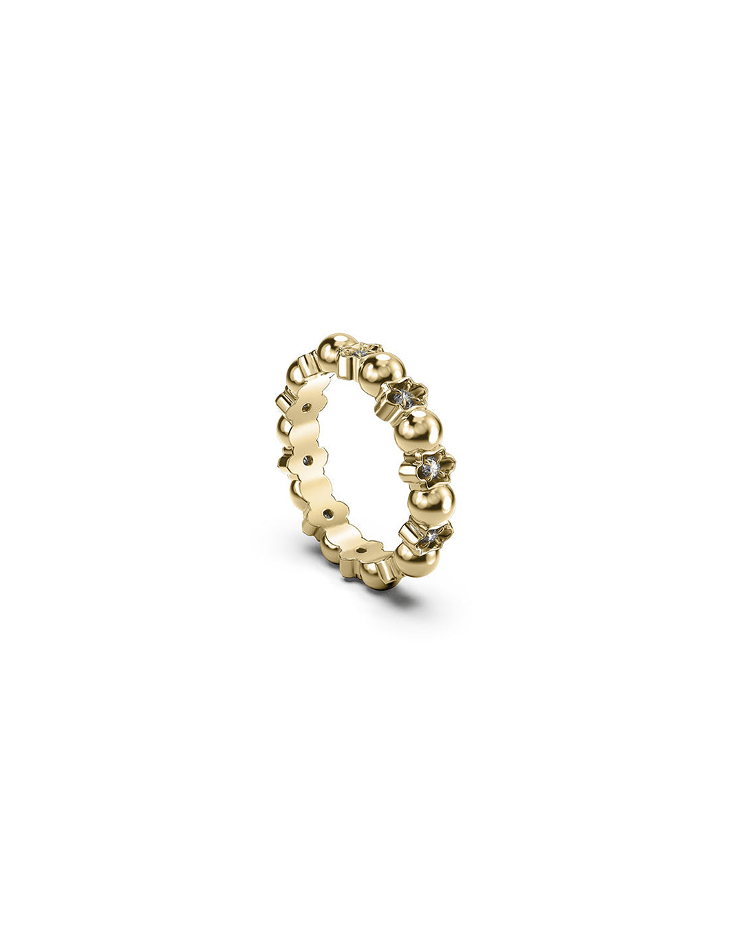 Darkness and Light Ball Chain Ring Clear Quartz / 18K Gold Plated - Stolen Girlfriends Club