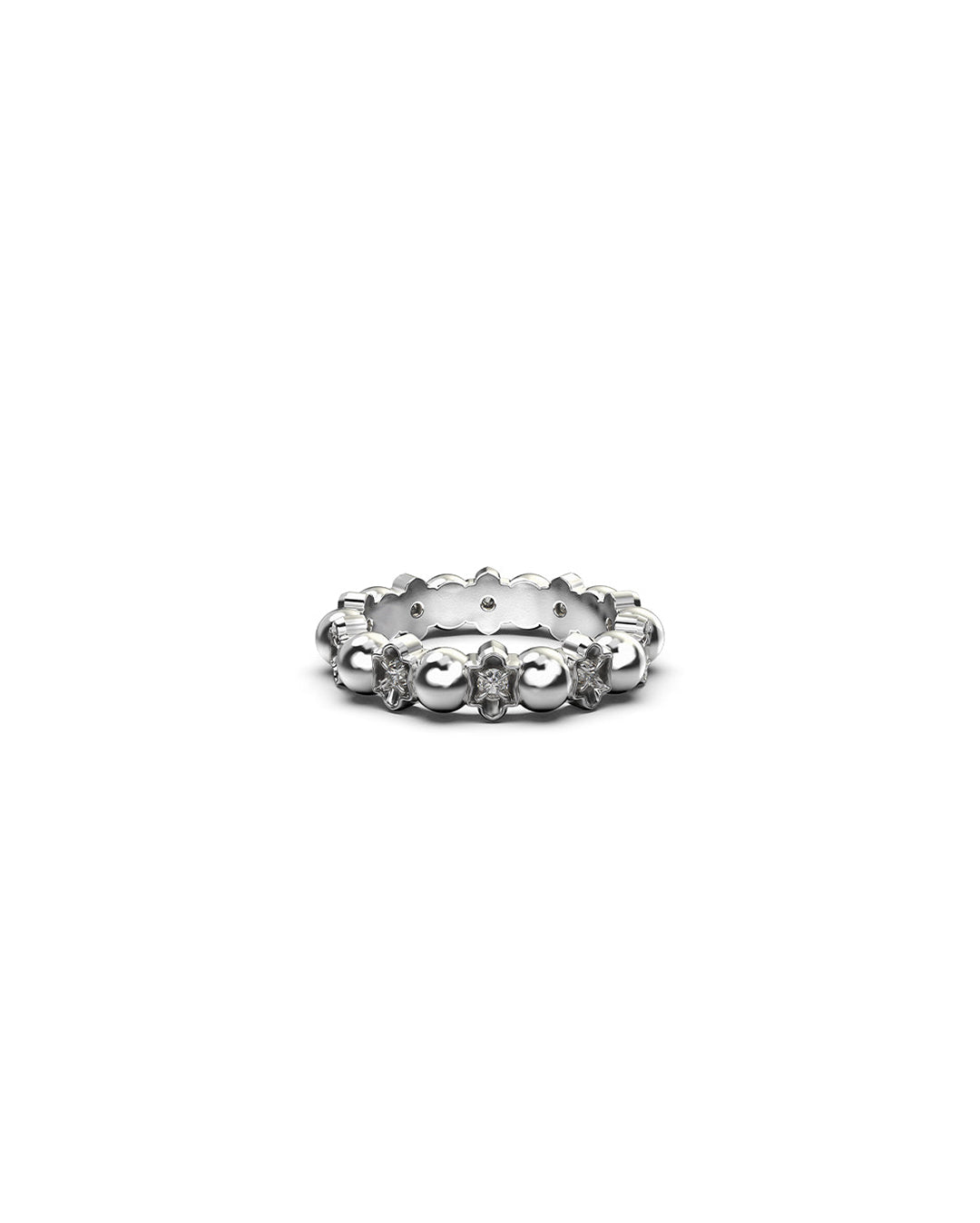 Darkness and Light Ball Chain Ring Clear Quartz / Sterling Silver - Stolen Girlfriends Club