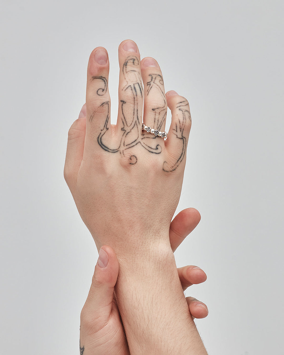 Darkness and Light Ball Chain Ring Clear Quartz / Sterling Silver - Stolen Girlfriends Club