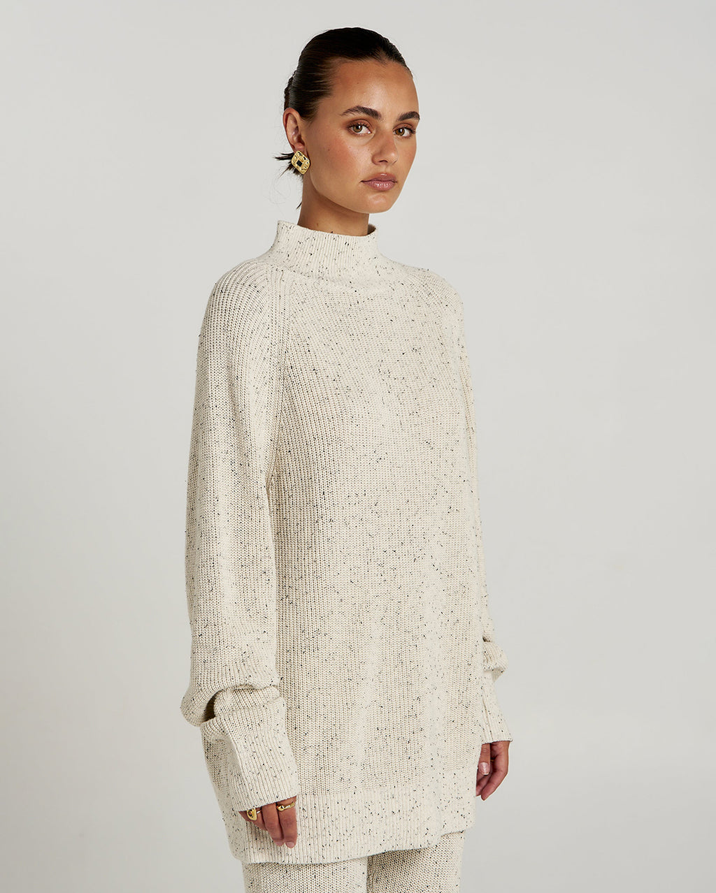 Longline Knit - Oatmeal Marle 2
