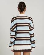 Stripe Long Sleeve Polo - Aperol Stripe 3