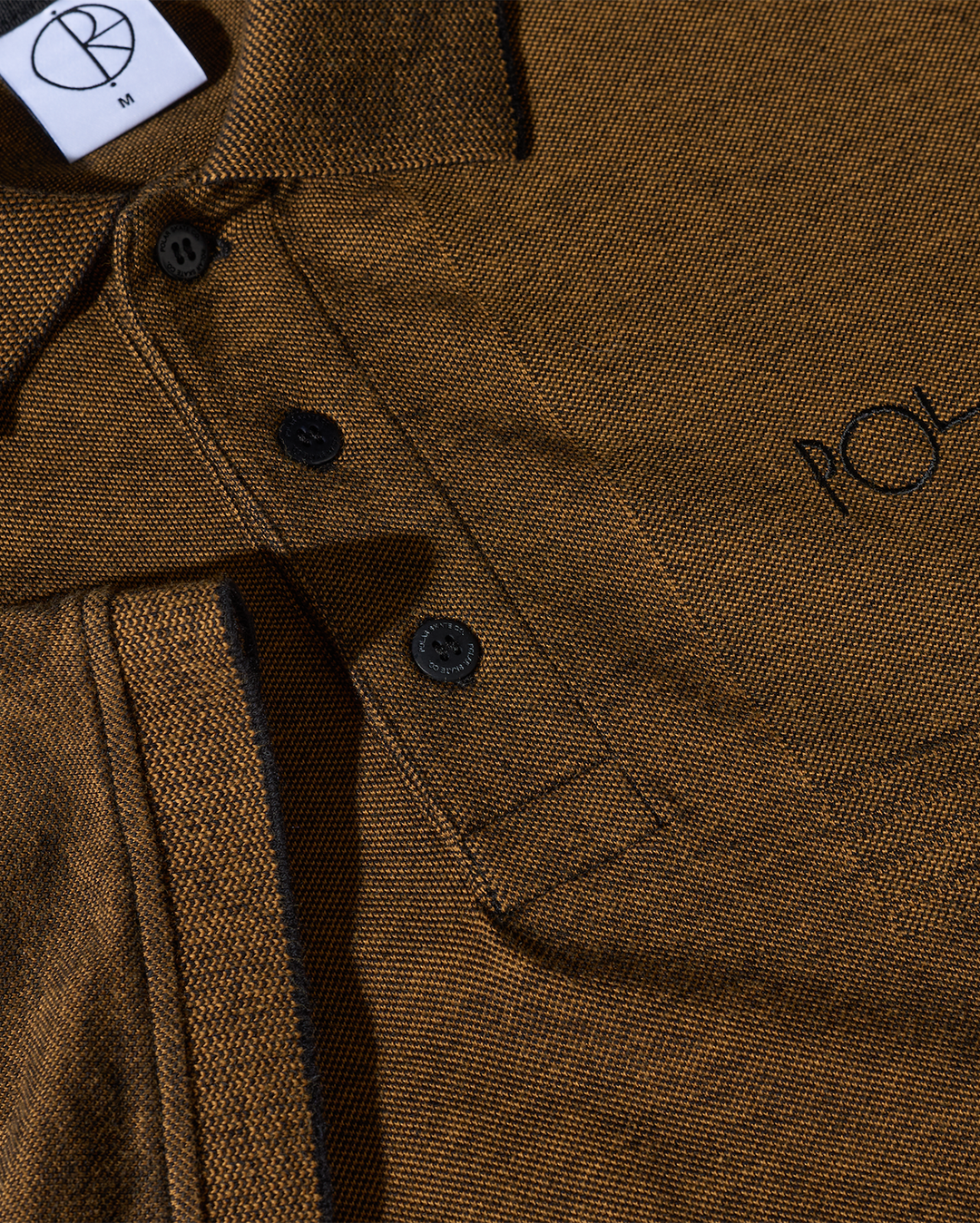 Surf Polo Shirt Pique - Black/Caramel - Polar Skate Co
