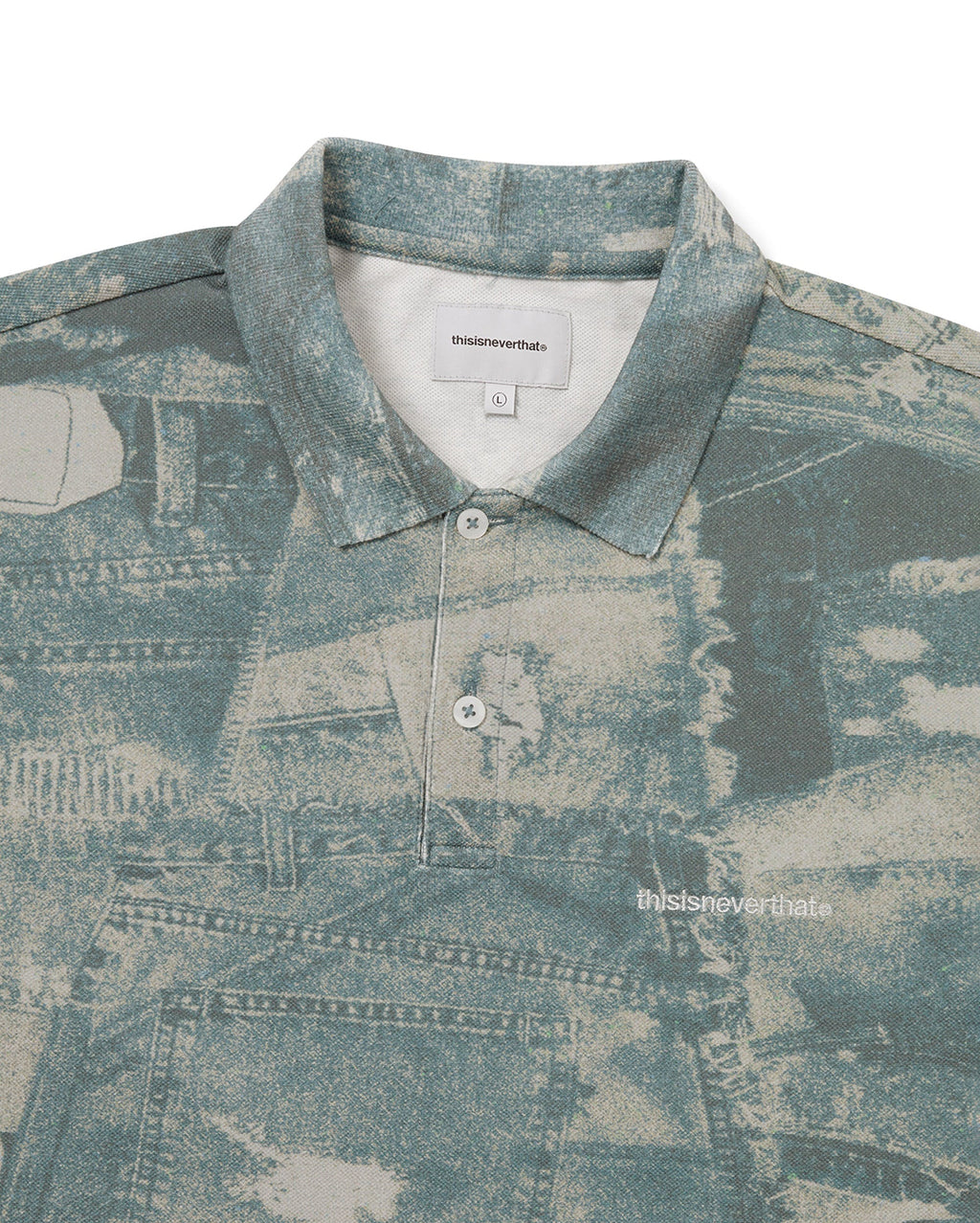 T-Logo S/S Jersey Polo - Denim Patchwork - thisisneverthat