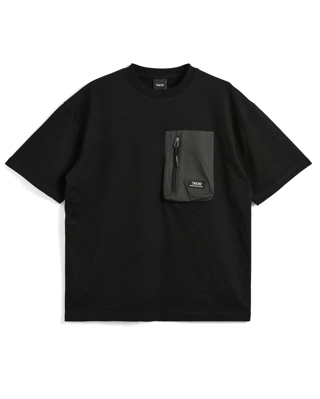 Mountain Storage Pocket T-Shirt - Black - Taion