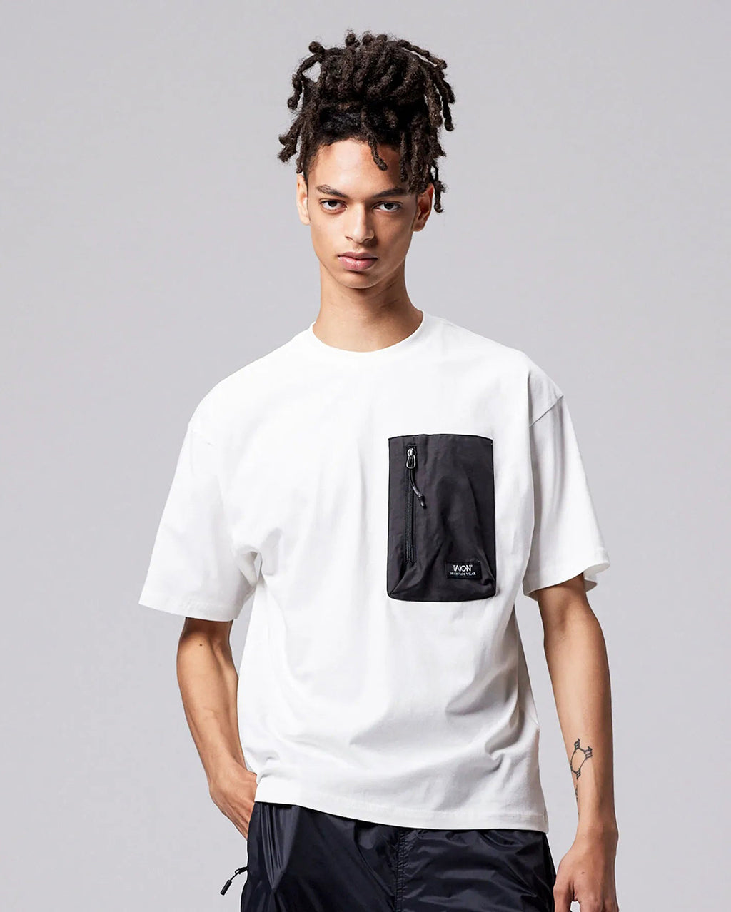 Mountain Storage Pocket T-Shirt - Off White - Taion
