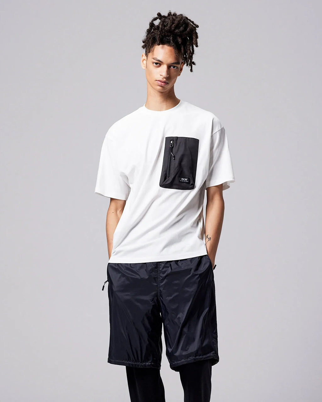 Mountain Storage Pocket T-Shirt - Off White - Taion