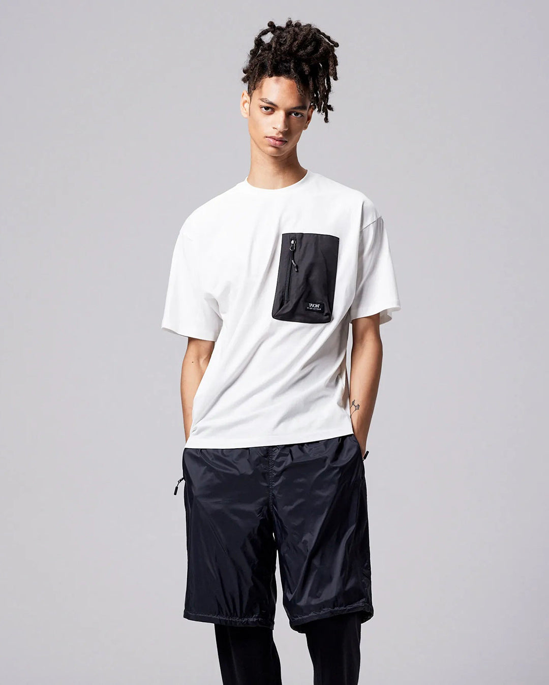Mountain Storage Pocket T-Shirt - Off White - Taion