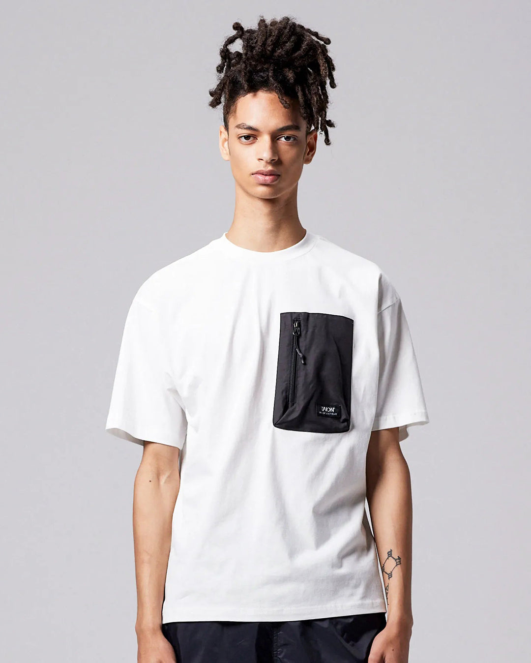 Mountain Storage Pocket T-Shirt - Off White - Taion