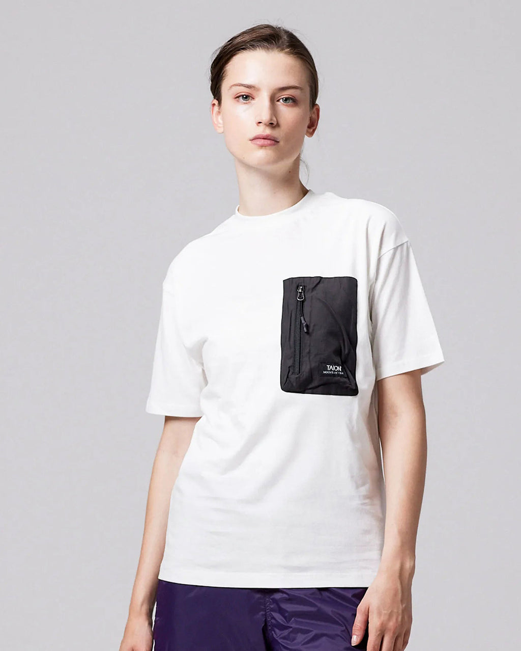 Mountain Storage Pocket T-Shirt - Off White - Taion