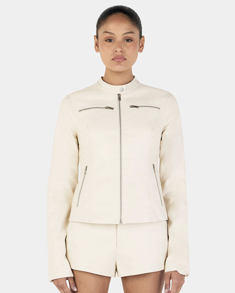 Tari Moto Jacket - Cream - Ownley