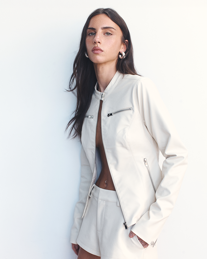 Tari Moto Jacket - Cream - Ownley