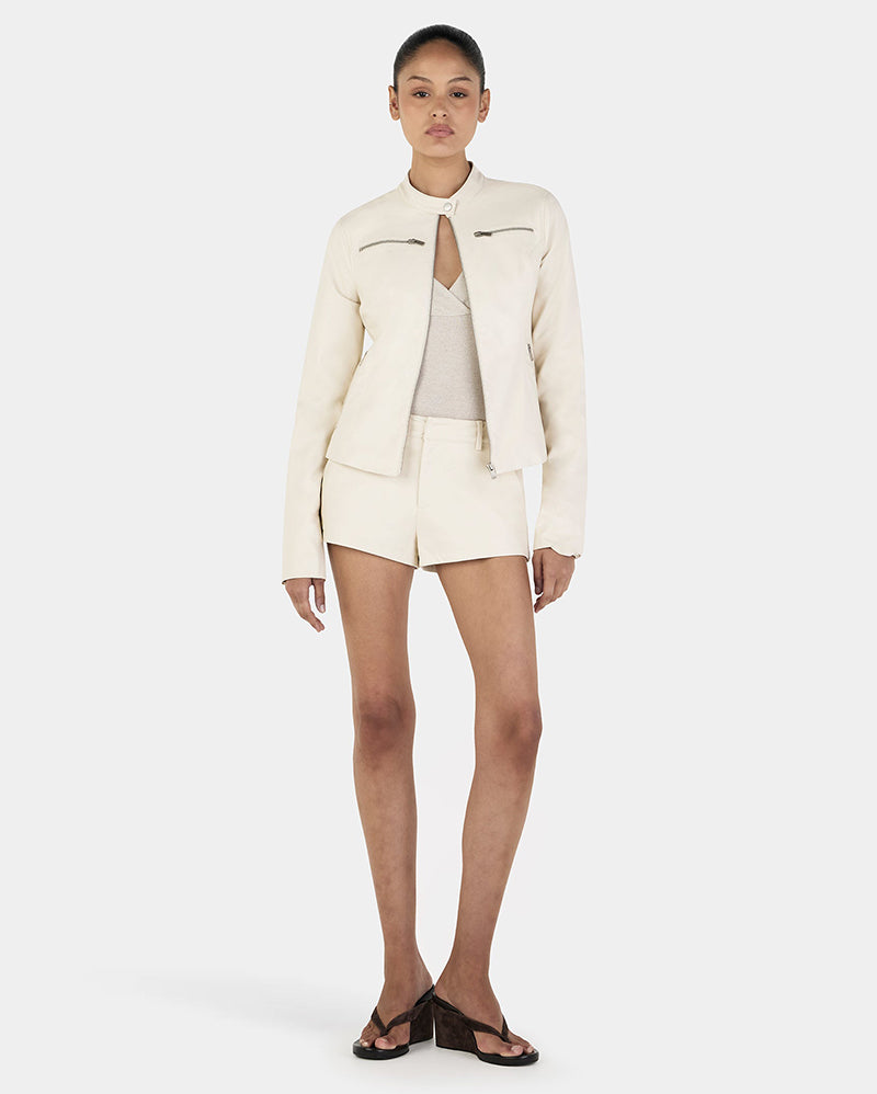 Tari Moto Jacket - Cream - Ownley