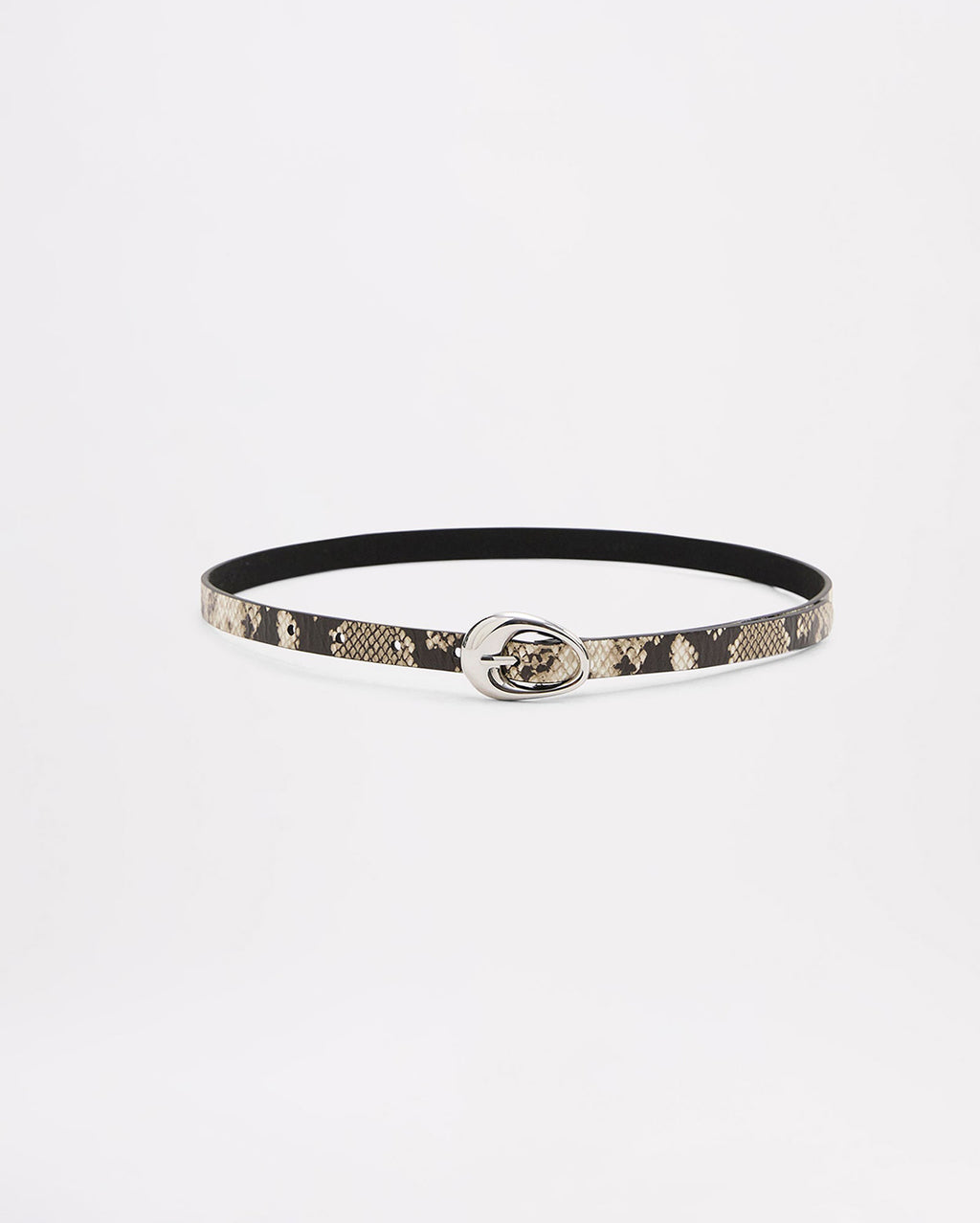 Tate Leather Belt - Snake - Nude Lucy