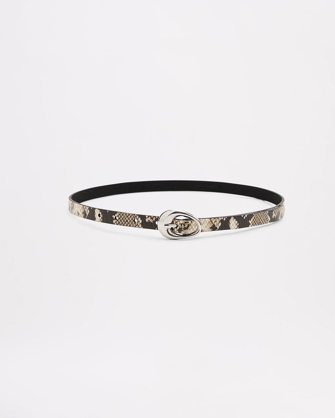 Tate Leather Belt - Snake - Nude Lucy