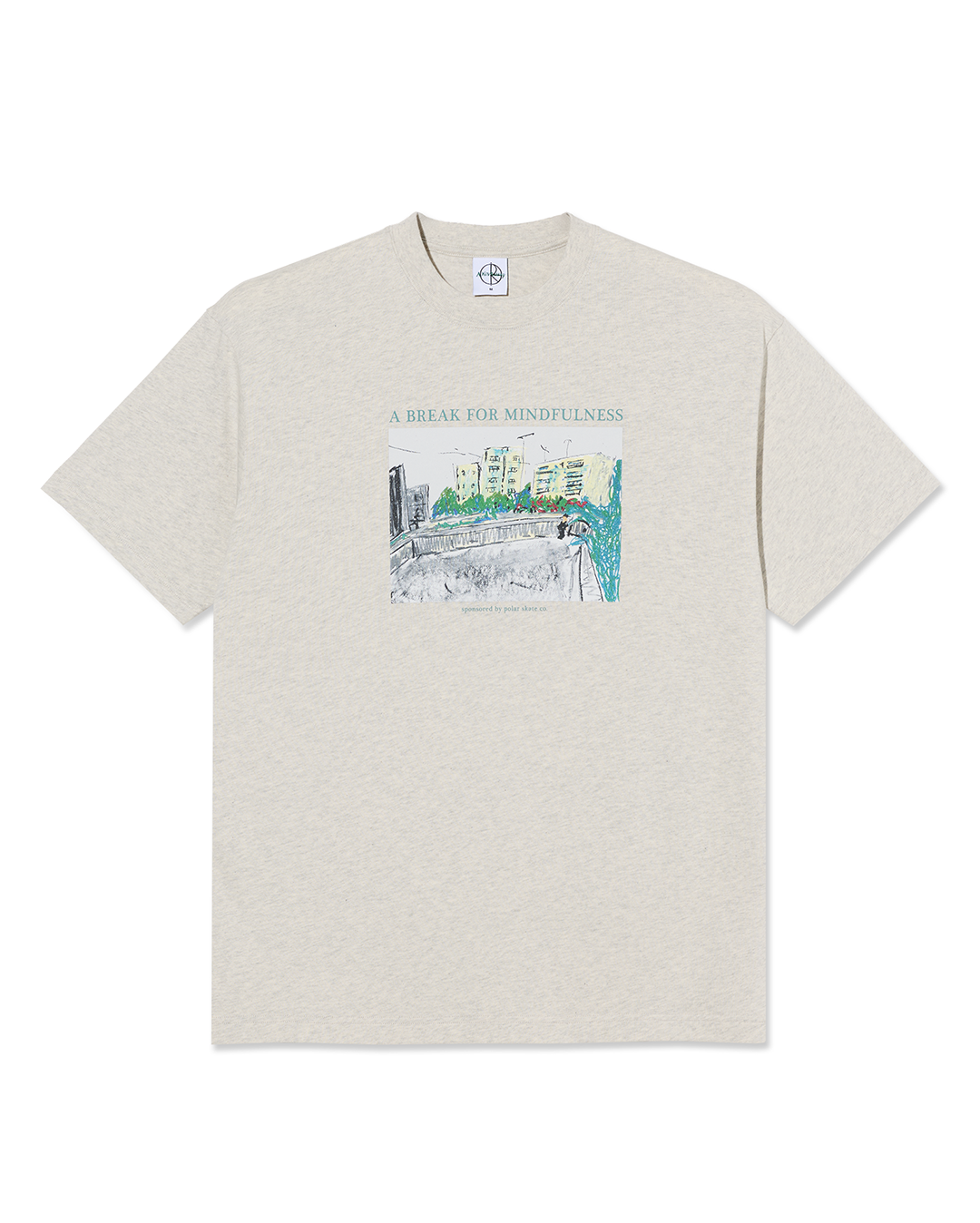 Tee Mindfulness - Ivory Grey Melange - Polar Skate Co