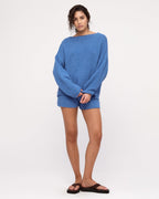 Textured Knit Jumper - Ocean Blue - Zulu and Zephyr