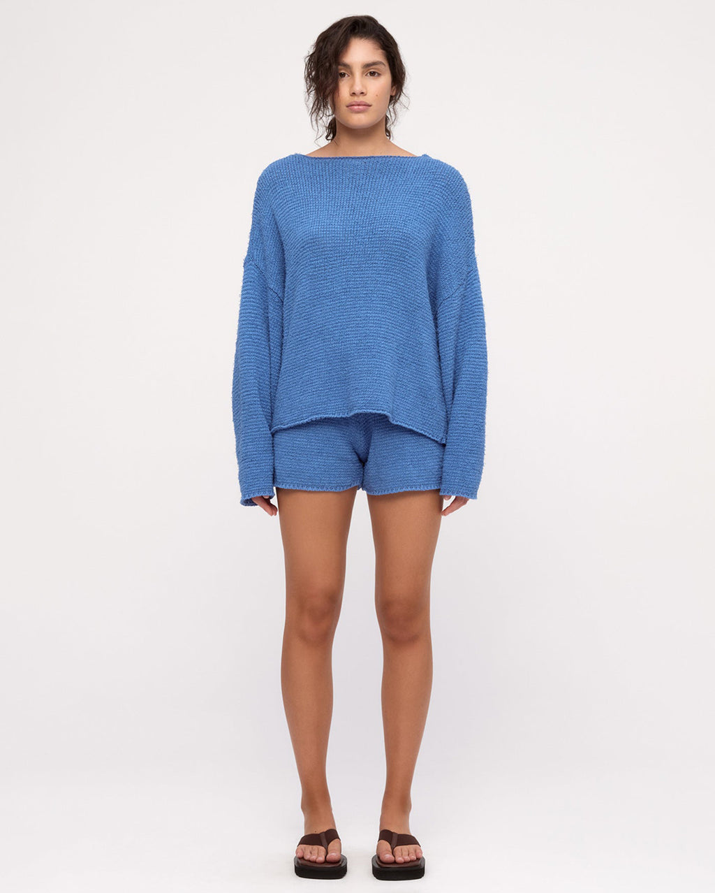 Textured Knit Jumper - Ocean Blue - Zulu and Zephyr