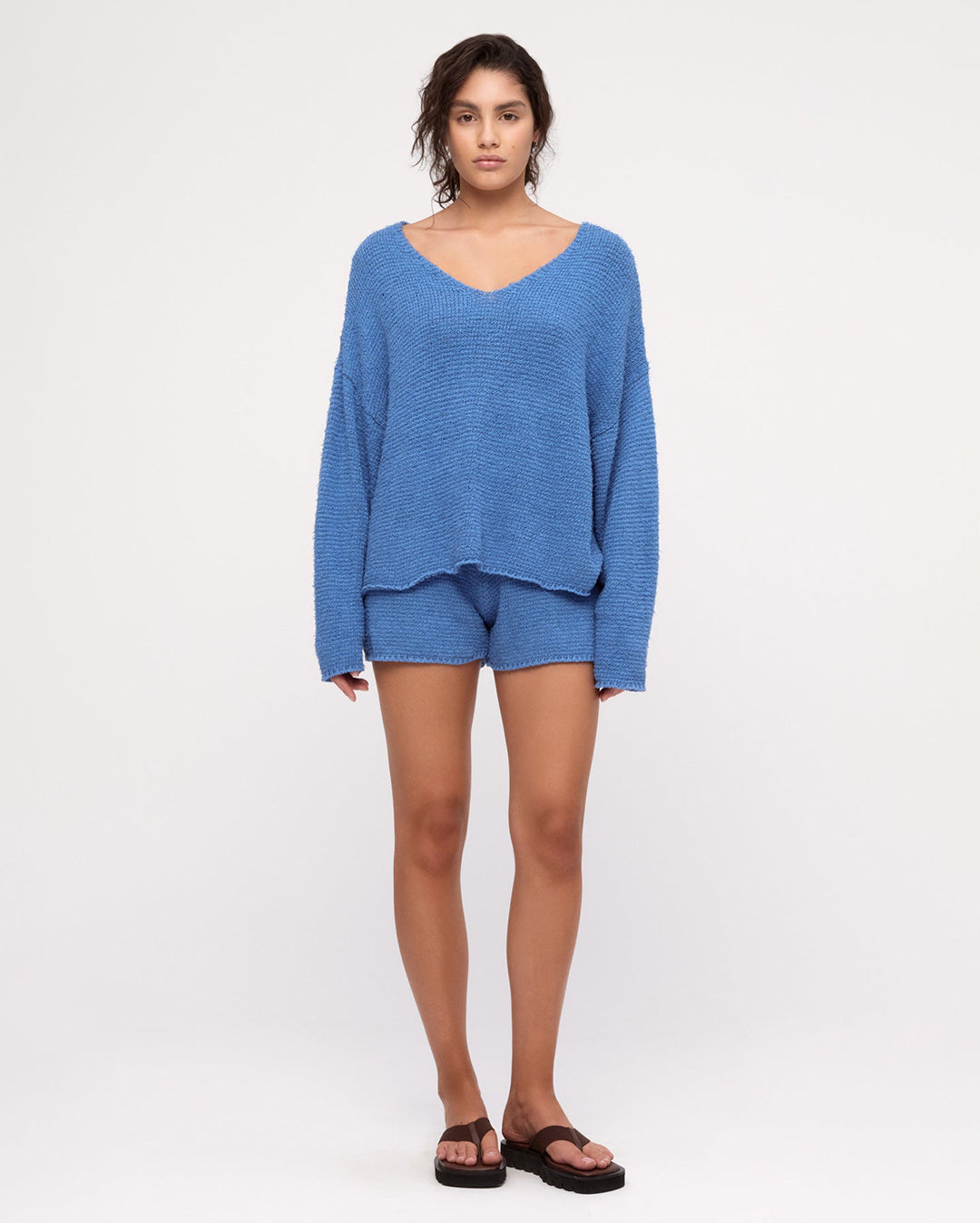 Textured Knit Jumper - Ocean Blue - Zulu and Zephyr