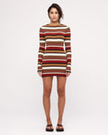 Textured Knit Mini Dress - Earth Stripe - Zulu and Zephyr