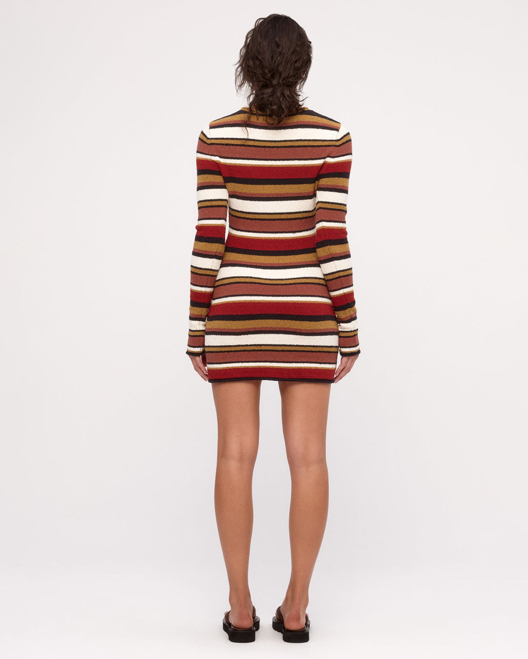 Textured Knit Mini Dress - Earth Stripe - Zulu and Zephyr