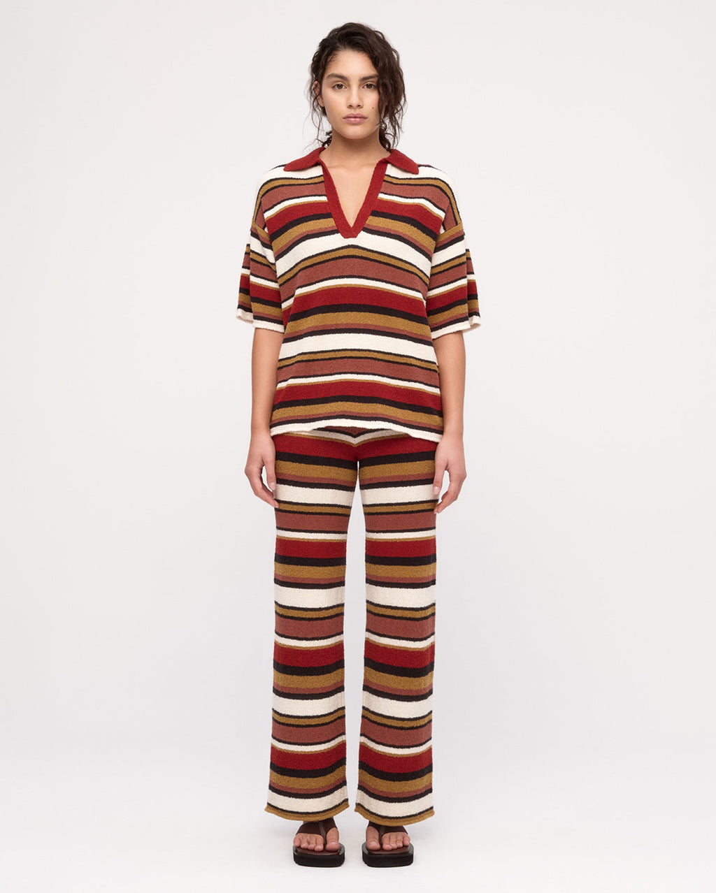 Textured Knit Shirt - Earth Stripe - Zulu and Zephyr
