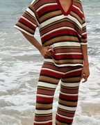 Textured Knit Shirt - Earth Stripe - Zulu and Zephyr