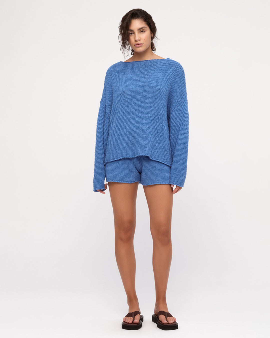 Textured Knit Short - Ocean Blue - Zulu and Zephyr