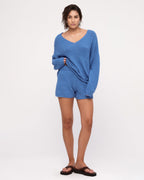 Textured Knit Short - Ocean Blue - Zulu and Zephyr