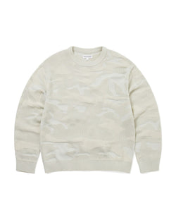 Camouflage Jacquard Knit Crew - Natural - thisisneverthat