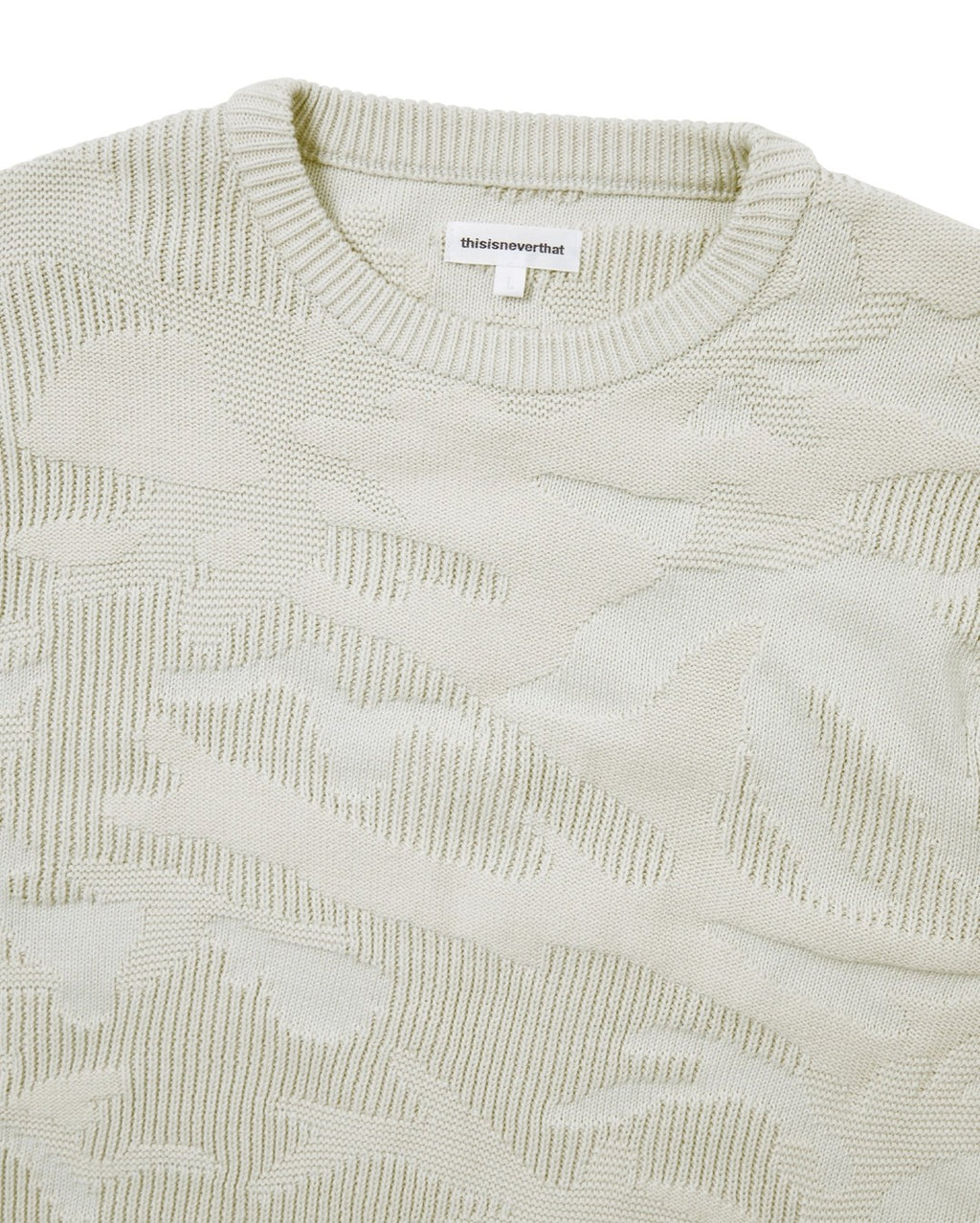 Camouflage Jacquard Knit Crew - Natural - thisisneverthat