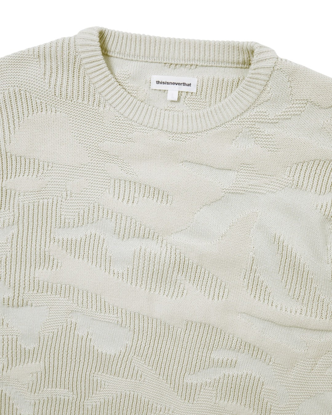 Camouflage Jacquard Knit Crew - Natural - thisisneverthat
