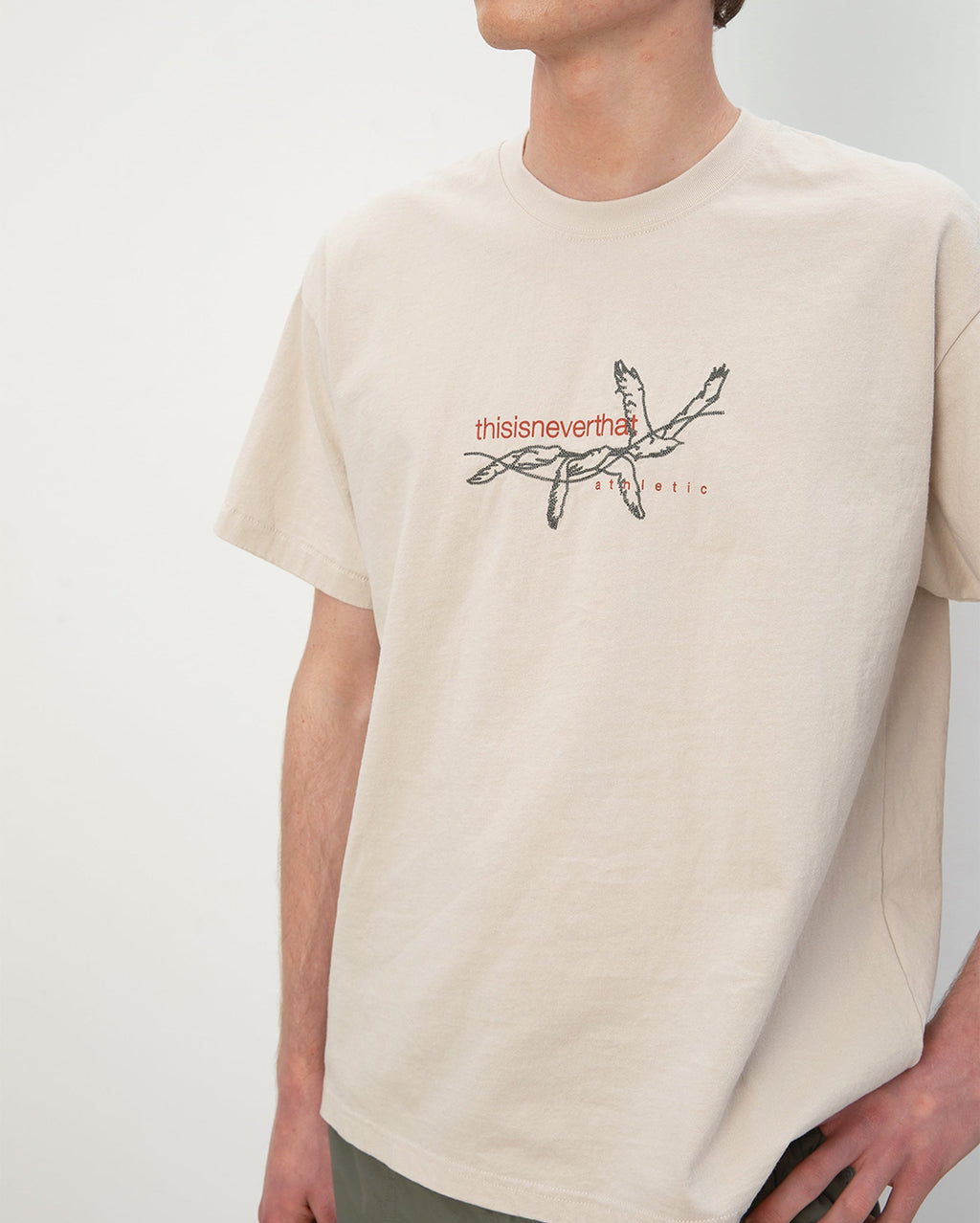 Stitched Birds Tee - Beige - thisisneverthat