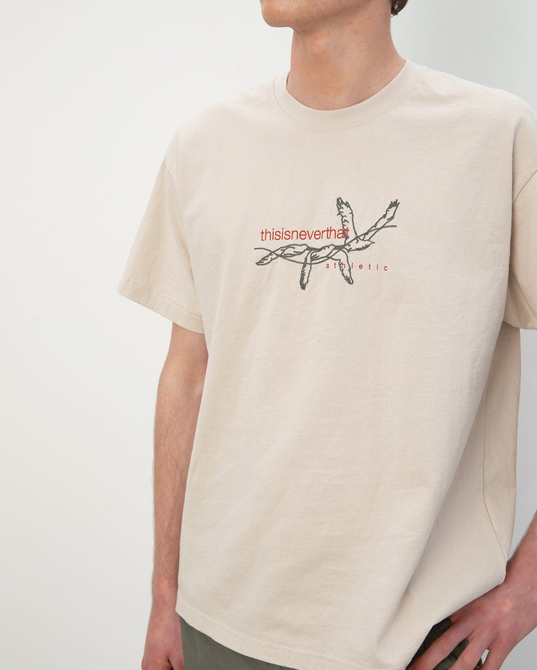 Stitched Birds Tee - Beige - thisisneverthat