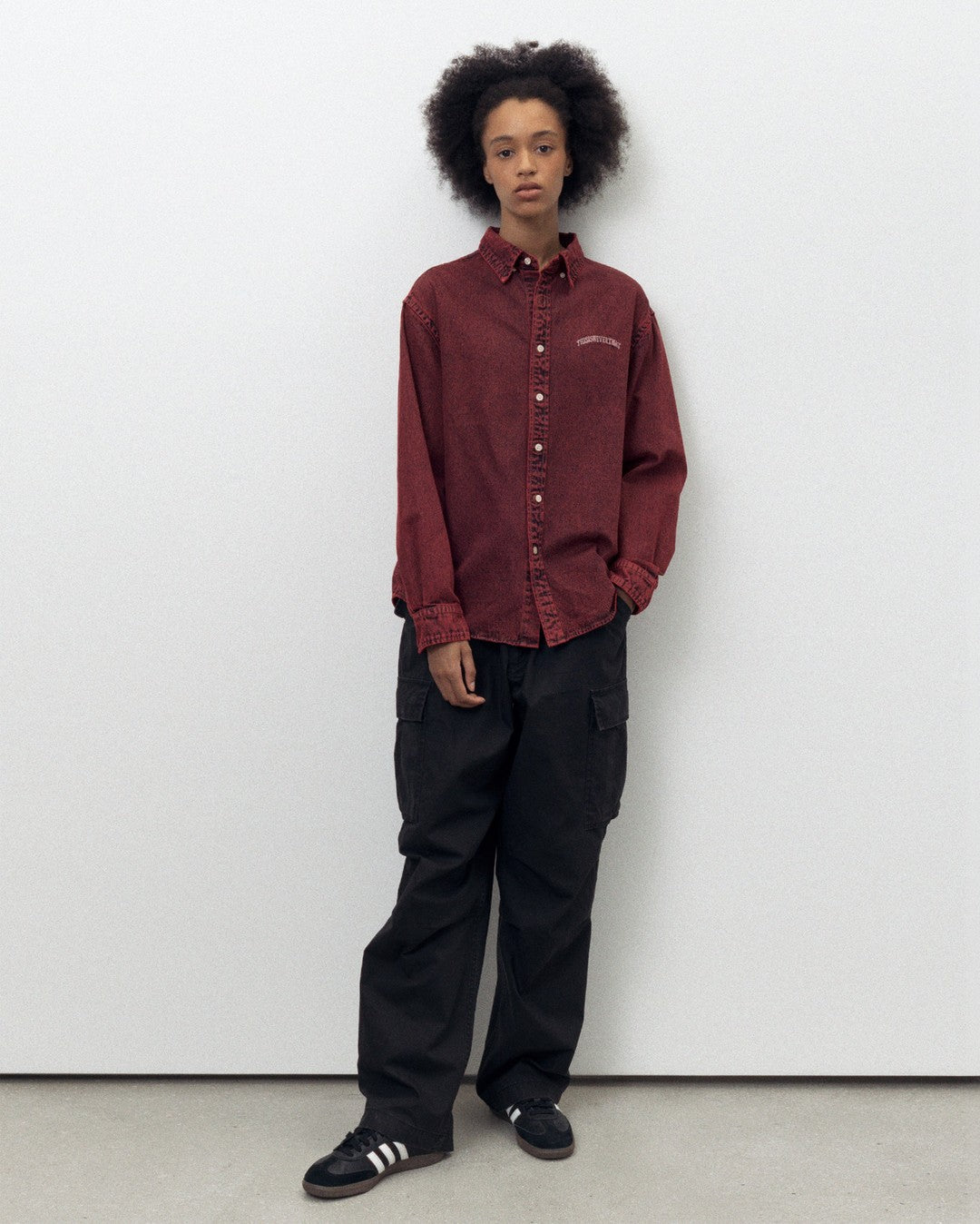 Washed Denim Shirt - Red - thisisneverthat