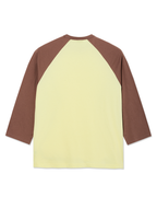 Three Quarter Sleeve Tee - Cinnamon/Light Yellow 2