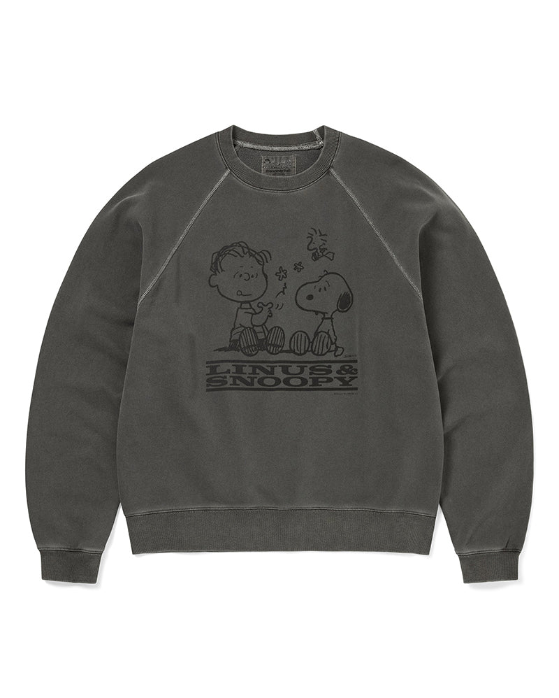 TNT Peanuts Faded Crewneck - Charcoal - thisisneverthat