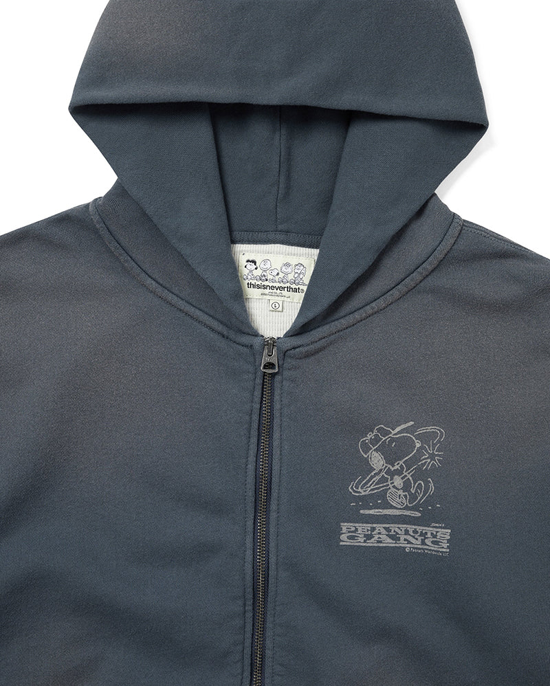 TNT Peanuts Zip Up Hoodie - Faded Navy - thisisneverthat