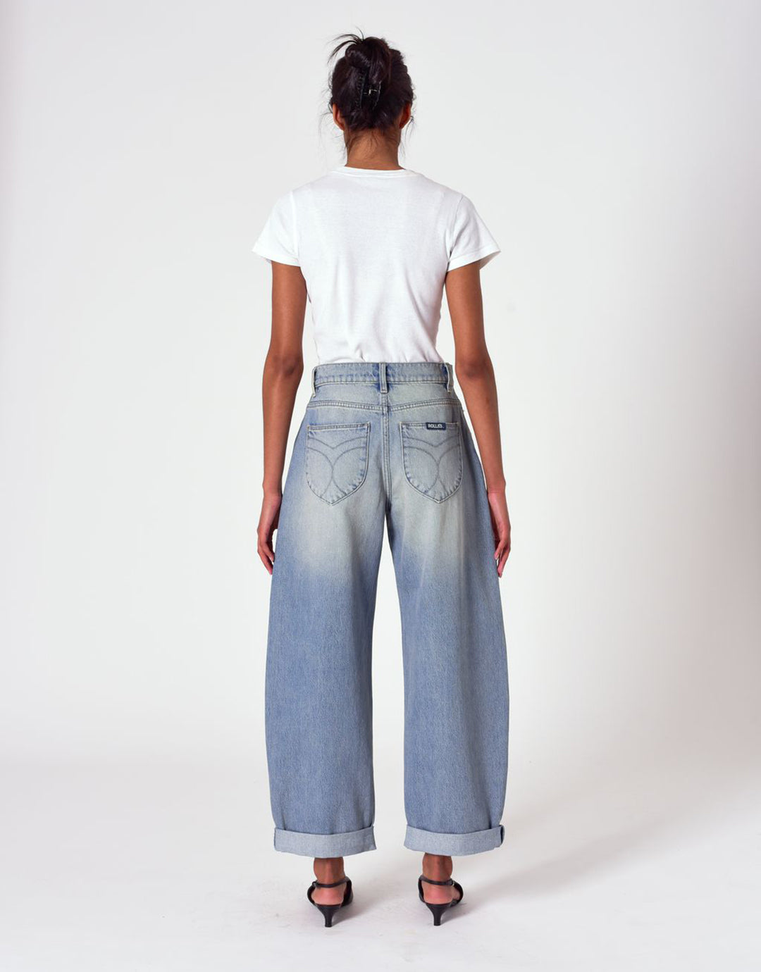 Gigi Turn Up Barrel Denim Jeans - Palace Vintage