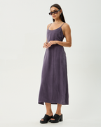 Valley - Cupro Midi Dress - Aubergine - Afends